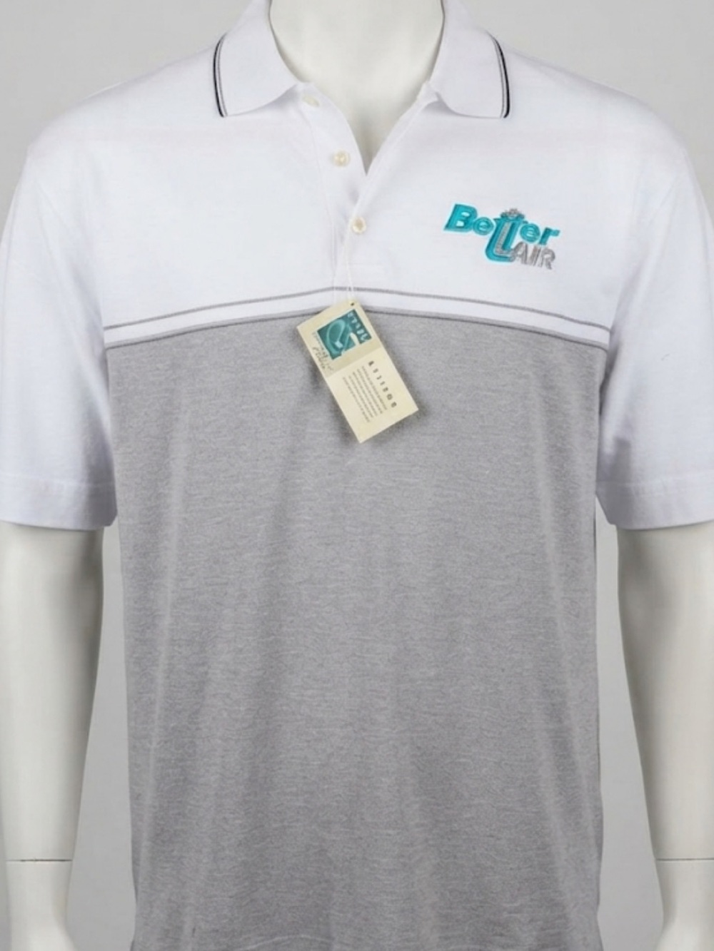 Men's White and Light Gray Two-Tone Polo Extreme Eperformance.